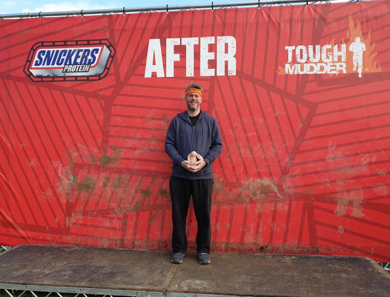 at the end of the Tough Mudder, when I weighed 15 stone.